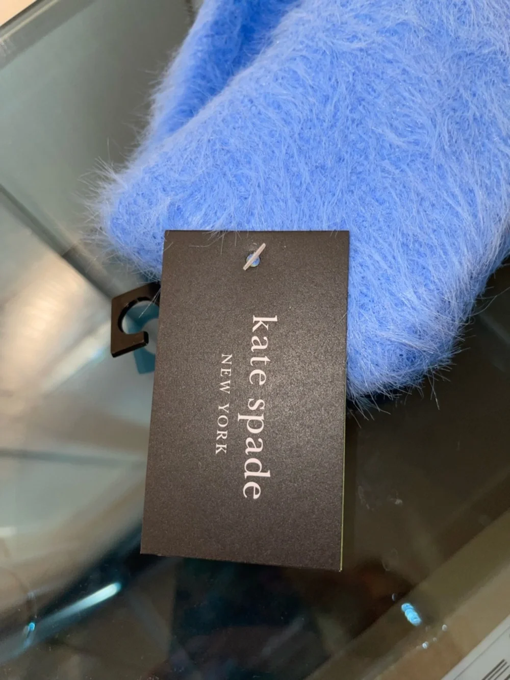 Kate Spade ♠️ Headband in Solid Blue Fuzzy Colorblock Winter Classic Preppy NWT